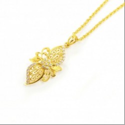 Butterfly Inspired C/Z Pendant on a Rope Chain - DMS-9-CP64 - 1