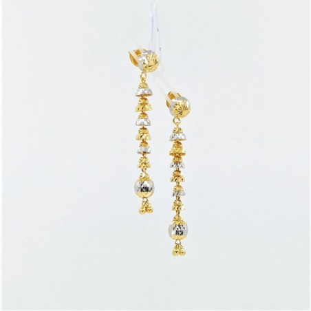 Long Two-Tone Drop Earrings - 1