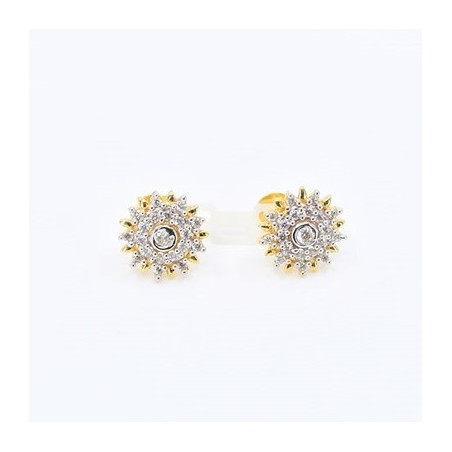 Round Star Stud Earrings - 1