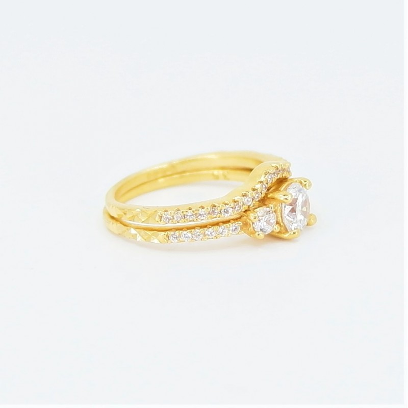 22ct Bridal Ring Set - DMS-R59 - 1