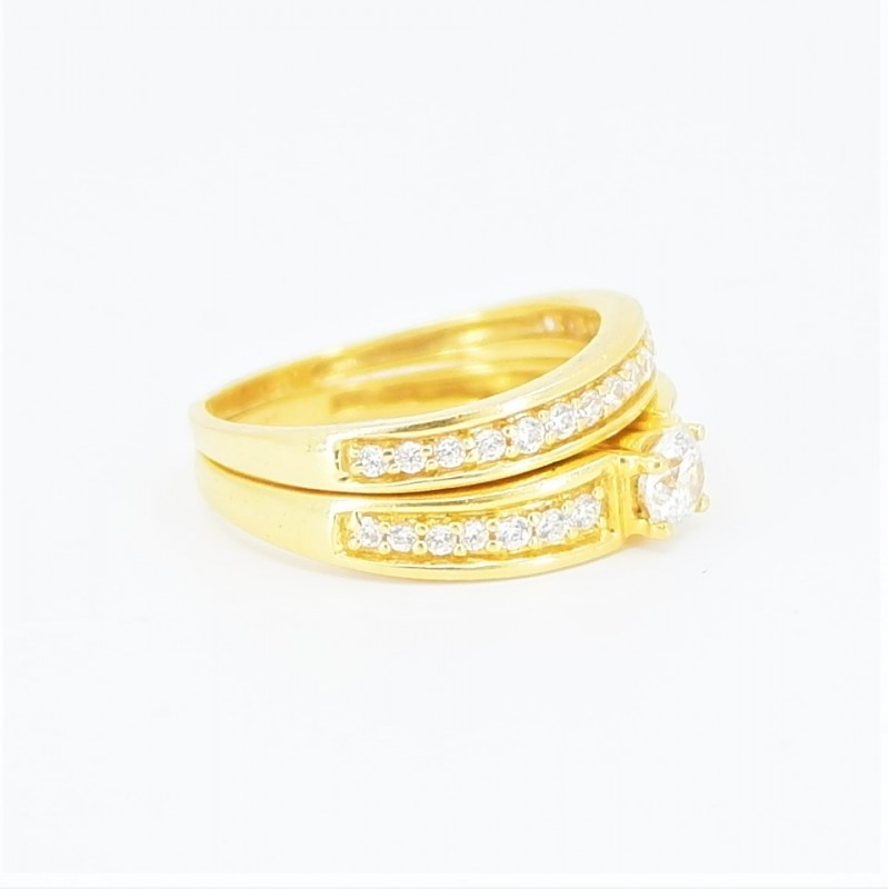 22ct Bridal Ring Set - DMS-R73 - 1