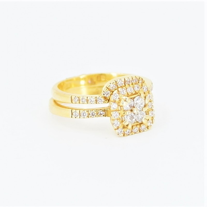 22ct Bridal Ring Set - DMS-R69 - 1