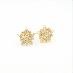 7 pointed Star C/Z Cluster Stud Earrings - DMS-10-E29 - 1