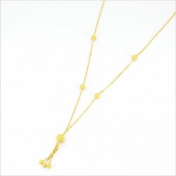 Frosted Gold Bead Necklet - DMS-15-CP60 - 1