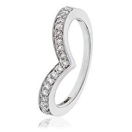 Diamond Wishbone Ring 2.4mm width - 1