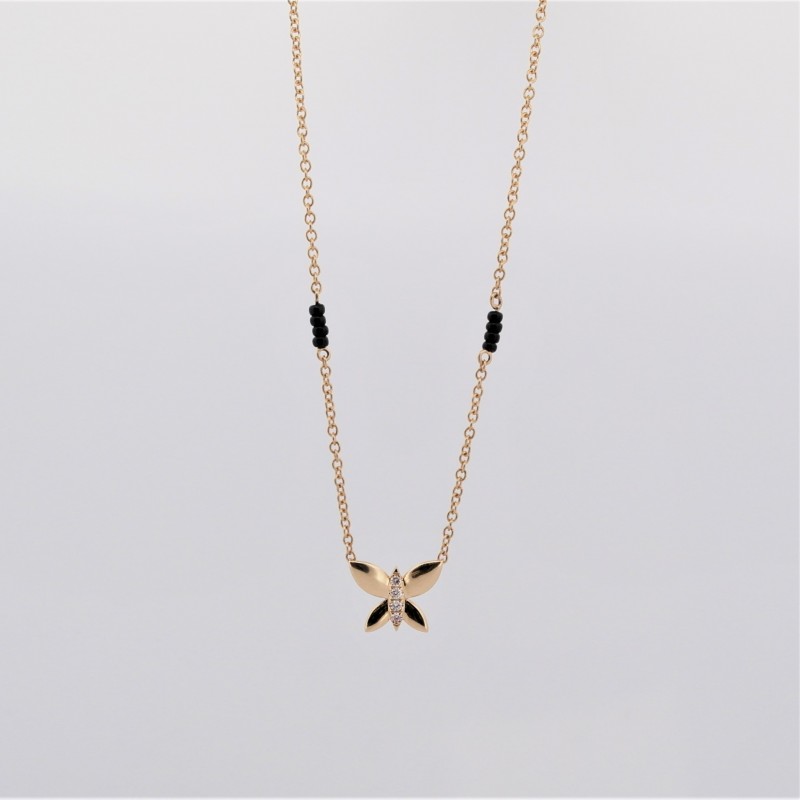 Butterfly Diamond Mangalsutra Necklace - TZ4756 - 1