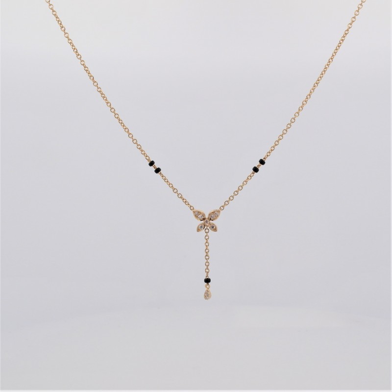 Butterfly Diamond Mangalsutra Necklace - TZ4751 - 1