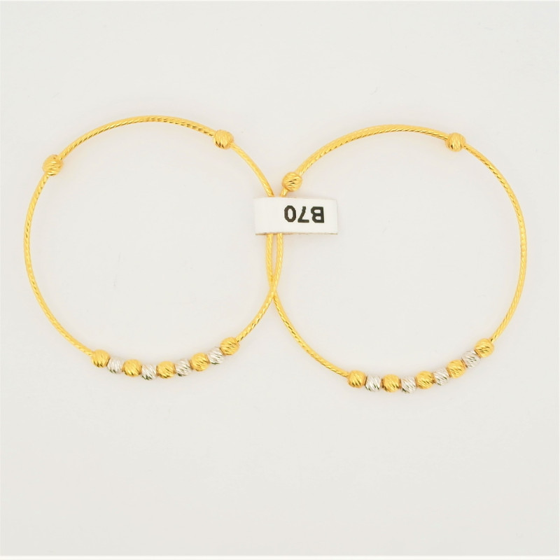 Gold and Rhodium Baby Bangles - 1