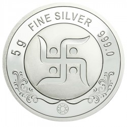 5 grams Ganesh Lakshmi Silver Coin