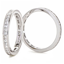 Diamond Princess Cut Channel Set Full Eternity Ring