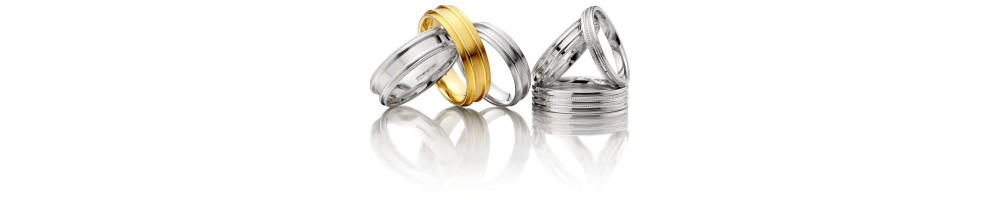 wedding band rings in White Gold, Platinum and Silver